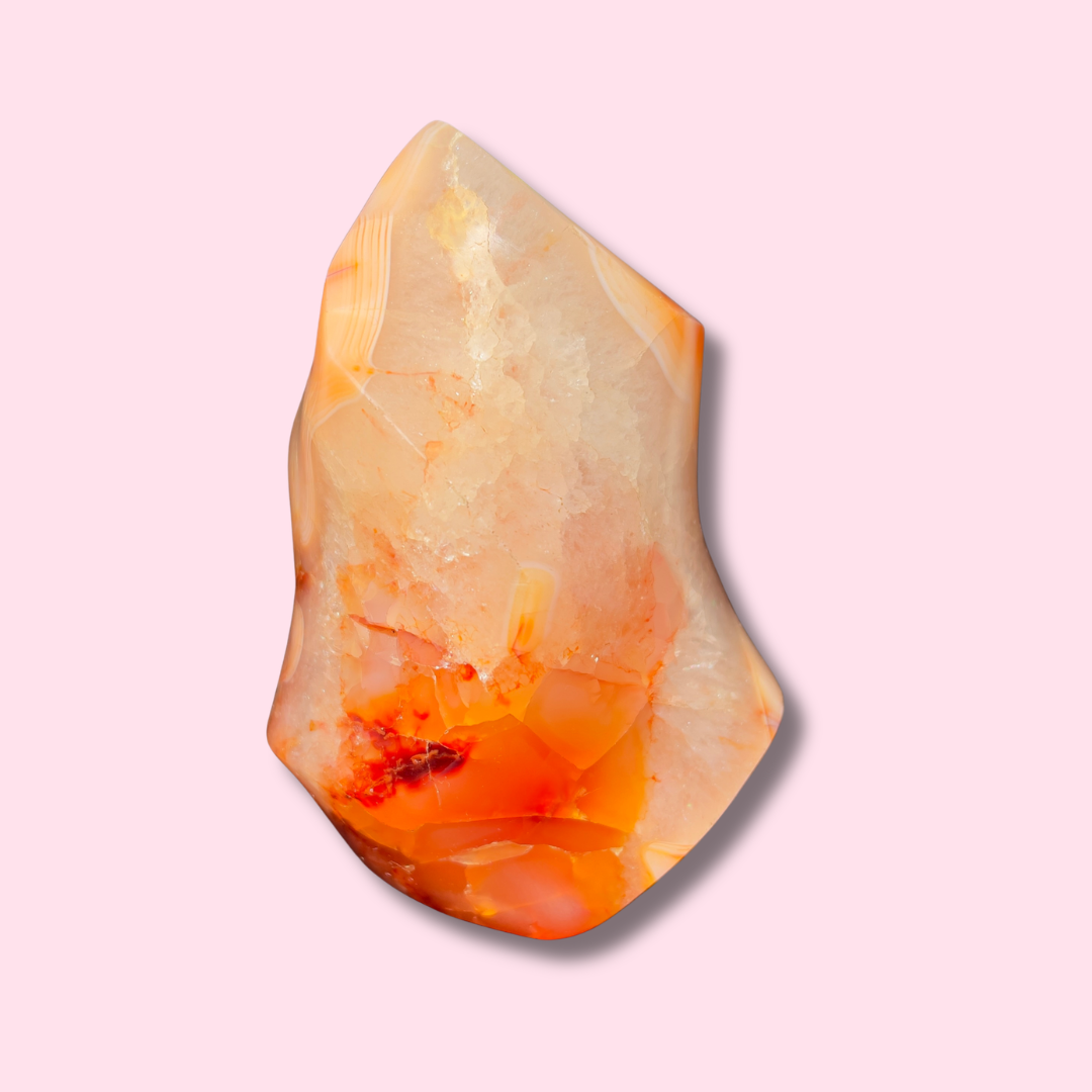 Peachy Quartz-Filled Carnelian Flame - Made in Mother Nature