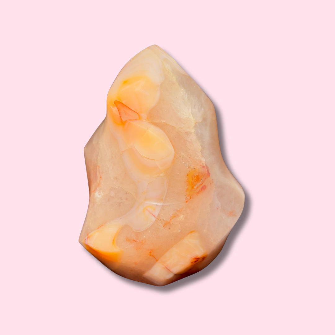 Peachy Quartz-Filled Carnelian Flame - Made in Mother Nature