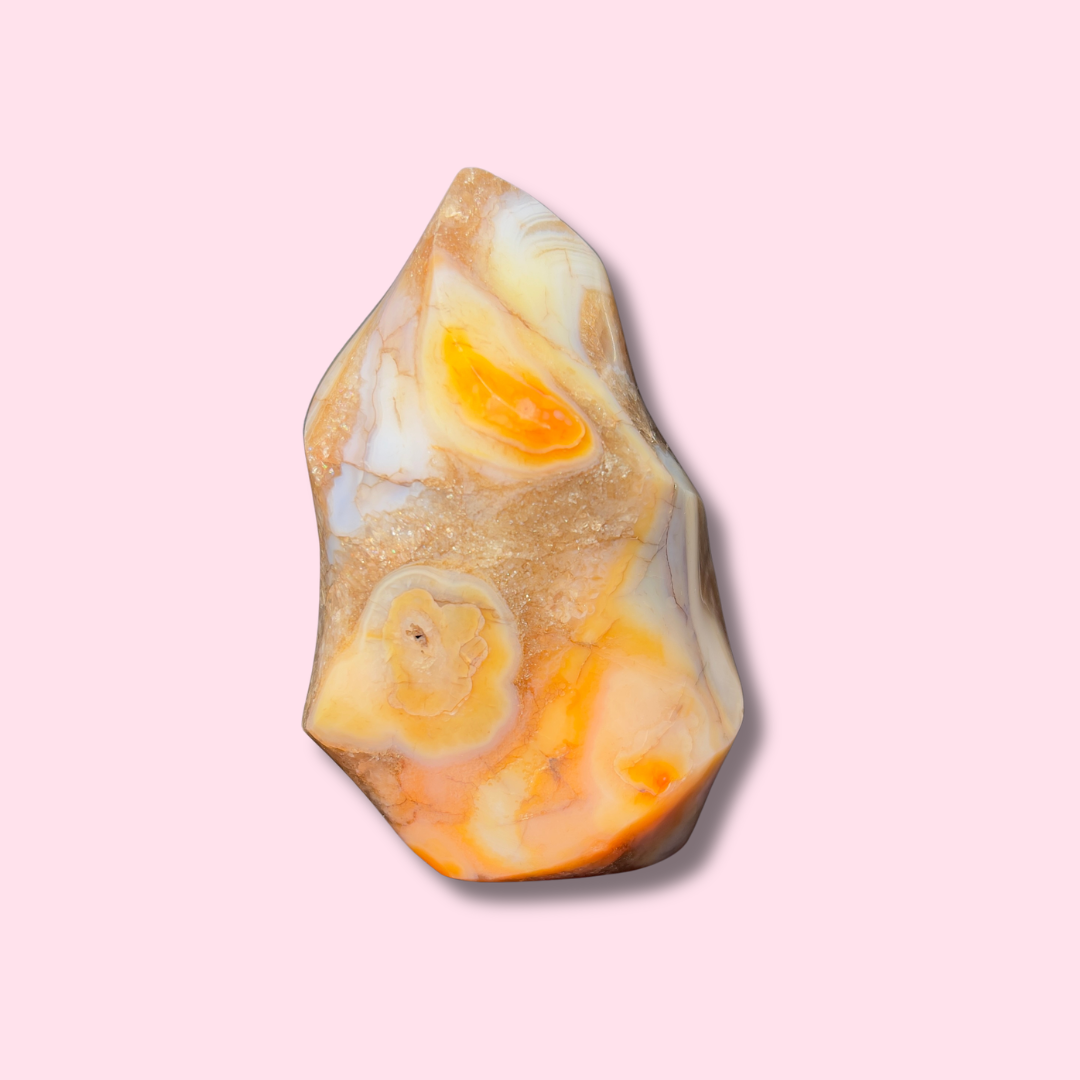 Funky Carnelian Flame With Cool Colors - Made in Mother Nature