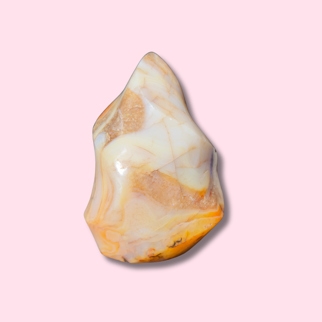 Funky Carnelian Flame With Cool Colors - Made in Mother Nature