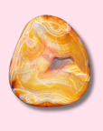 Funky Yellow Carnelian Bowl With Druzy & Crazy Banding - Made in Mother Nature
