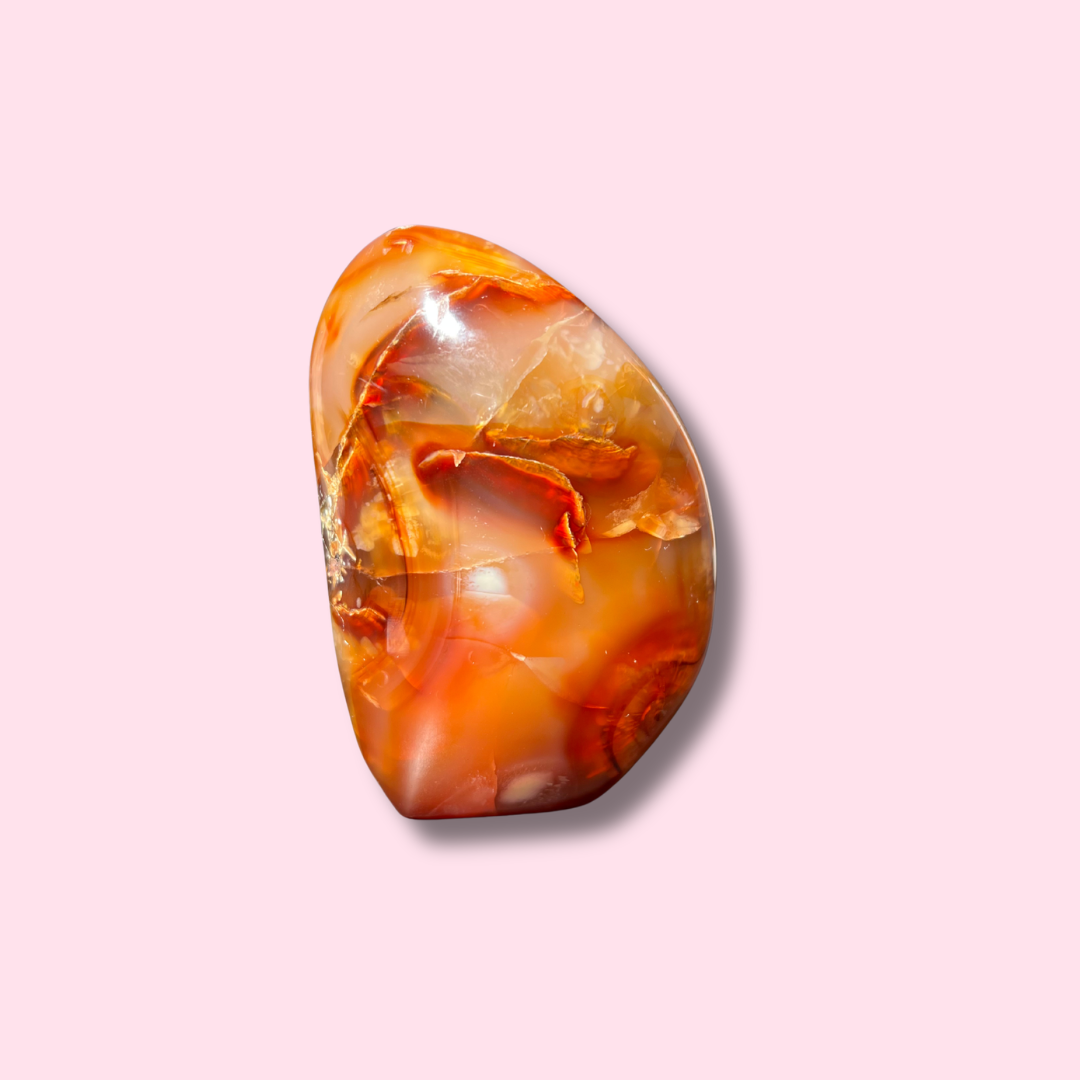 Funky Carnelian Freeform With Cool Inclusions - Made in Mother Nature