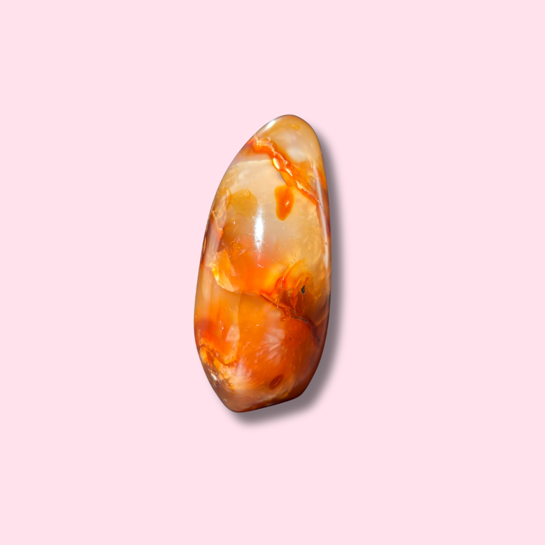 Funky Carnelian Freeform With Cool Inclusions - Made in Mother Nature