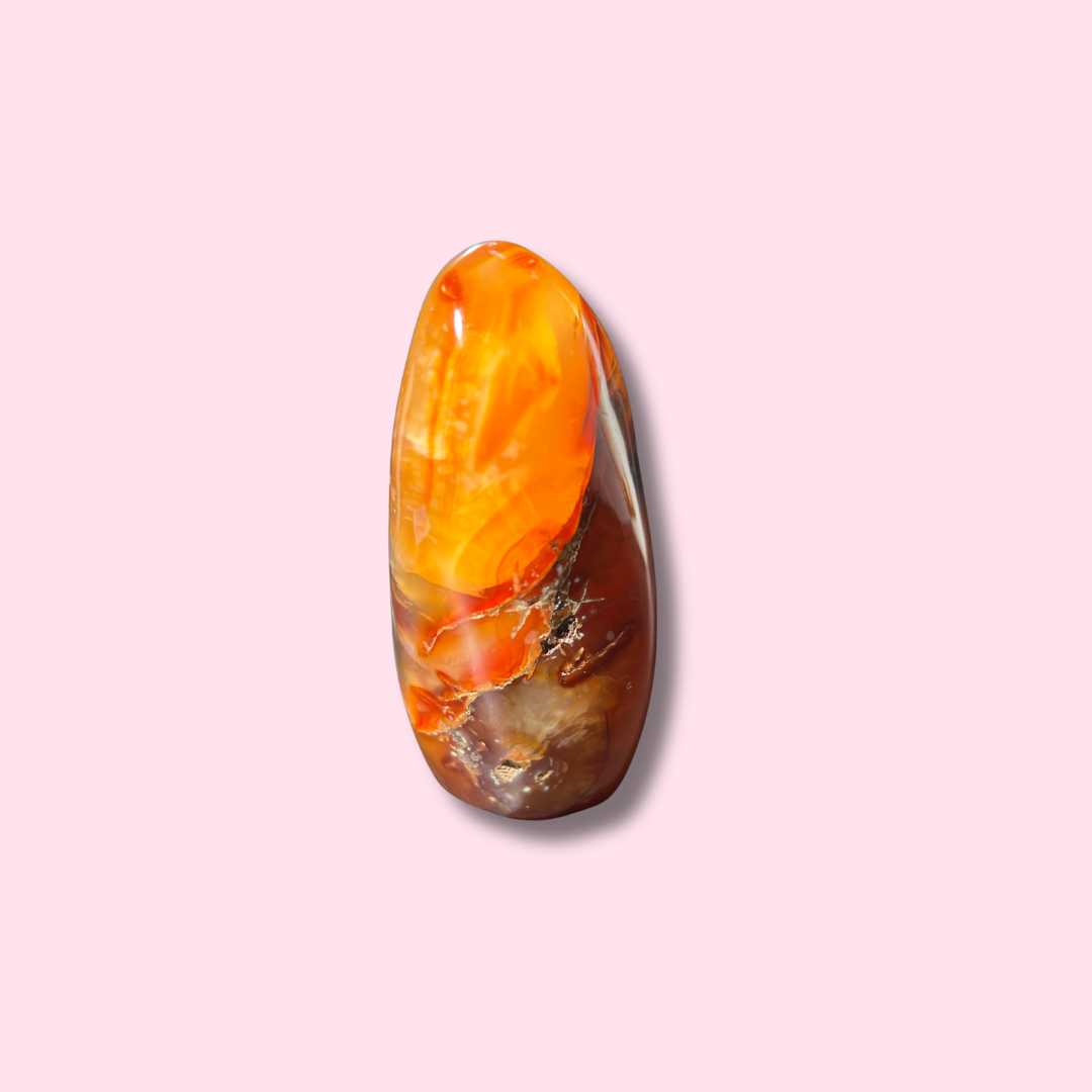 Funky Carnelian Freeform With Cool Inclusions - Made in Mother Nature