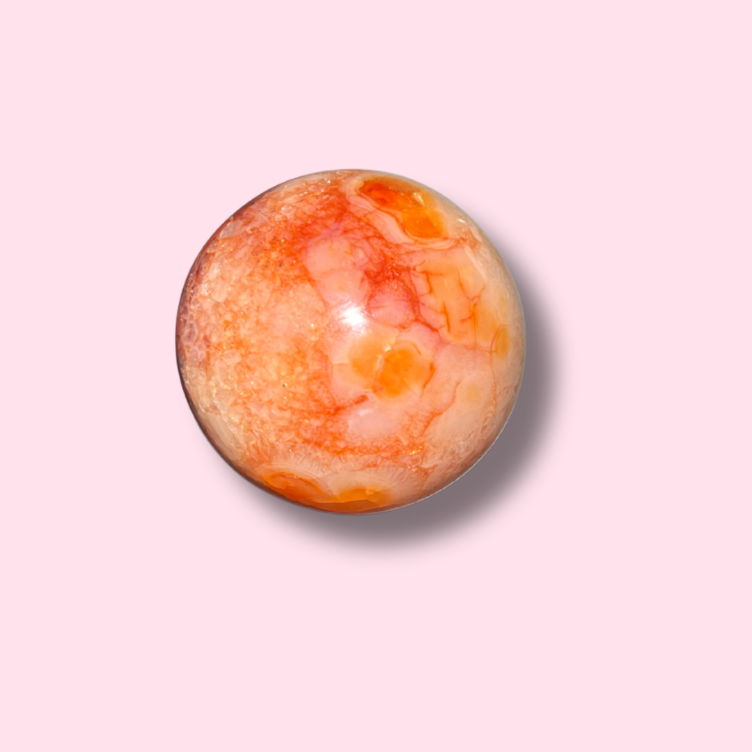Pretty Carnelian Sphere With Pink Hue - Made in Mother Nature