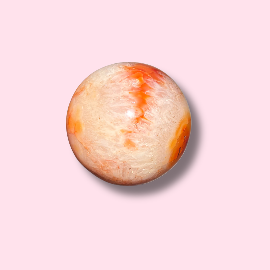Pretty Carnelian Sphere With Pink Hue - Made in Mother Nature