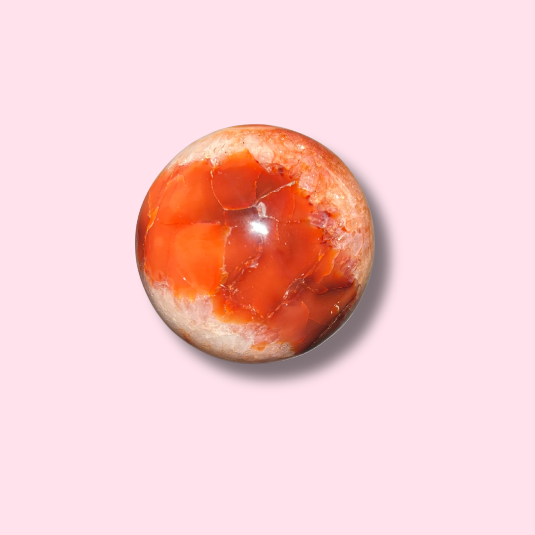Pretty Carnelian Sphere With Pink Hue - Made in Mother Nature