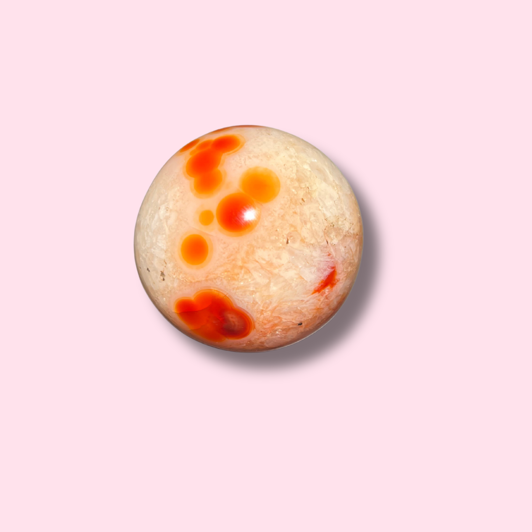 Cute Quartz-Filled Carnelian Sphere - Made in Mother Nature