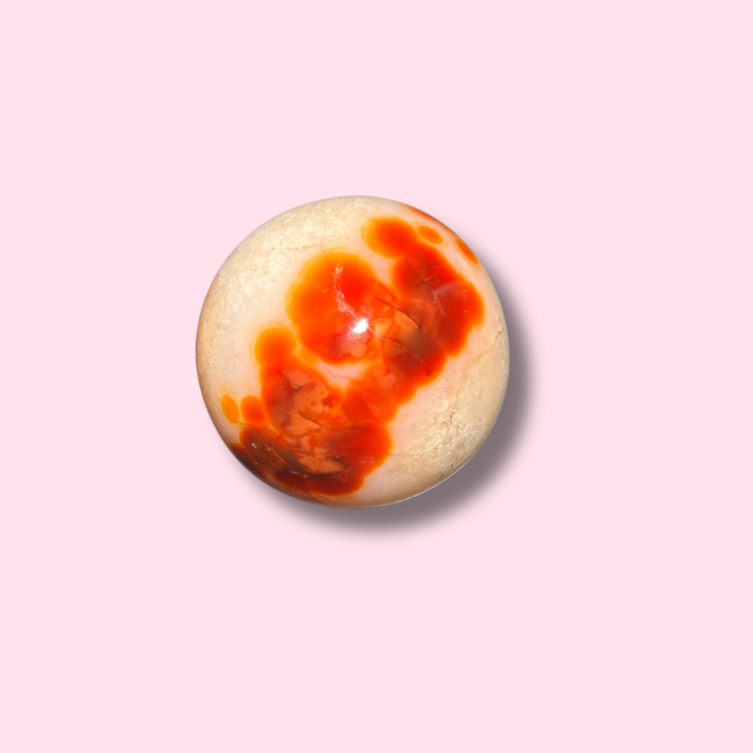 Cute Quartz-Filled Carnelian Sphere - Made in Mother Nature