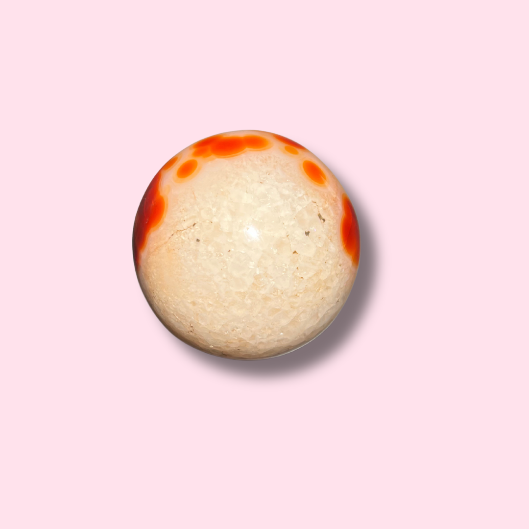 Cute Quartz-Filled Carnelian Sphere - Made in Mother Nature