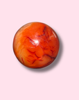 Carnelian Sphere With Cool Druzy Cave - Made in Mother Nature