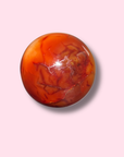 Carnelian Sphere With Cool Druzy Cave - Made in Mother Nature