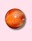 Carnelian Sphere With Cool Druzy Cave - Made in Mother Nature