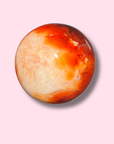 Quartzy Carnelian Sphere With Pink Center - Made in Mother Nature