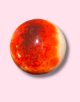 Quartzy Carnelian Sphere With Pink Center - Made in Mother Nature