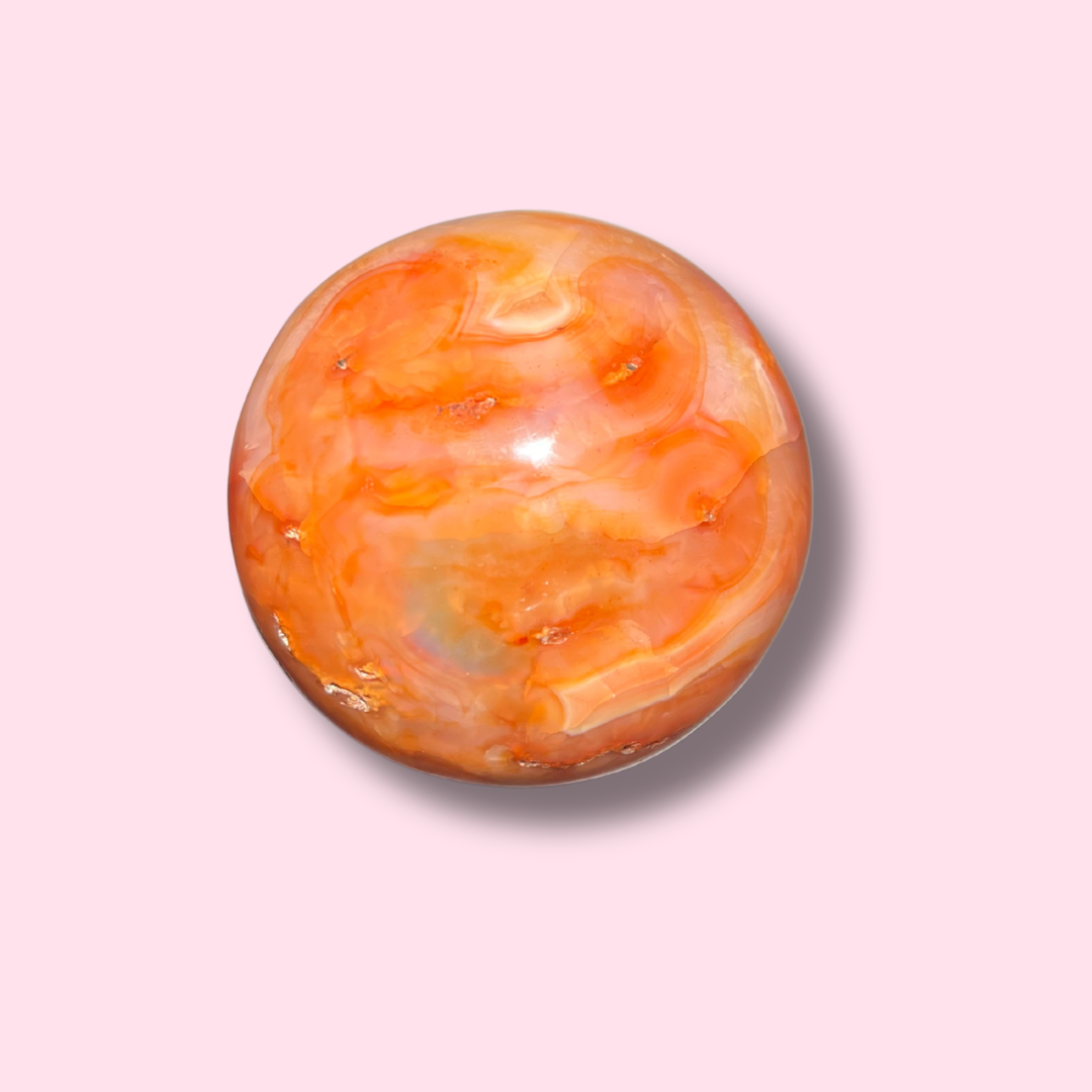 Gorgeous Pinkish Orange Carnelian Sphere - Made in Mother Nature