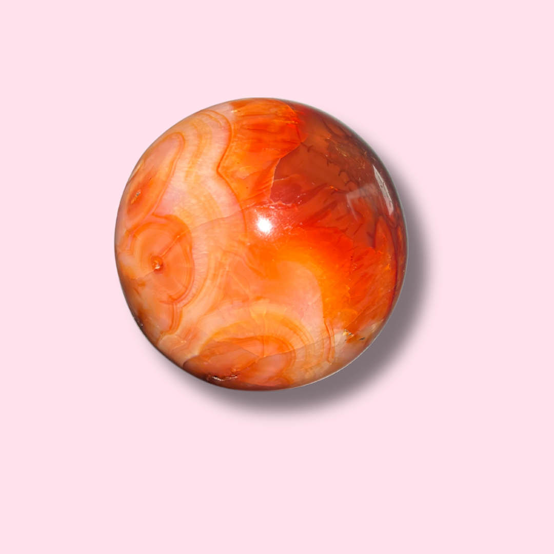 Gorgeous Pinkish Orange Carnelian Sphere - Made in Mother Nature
