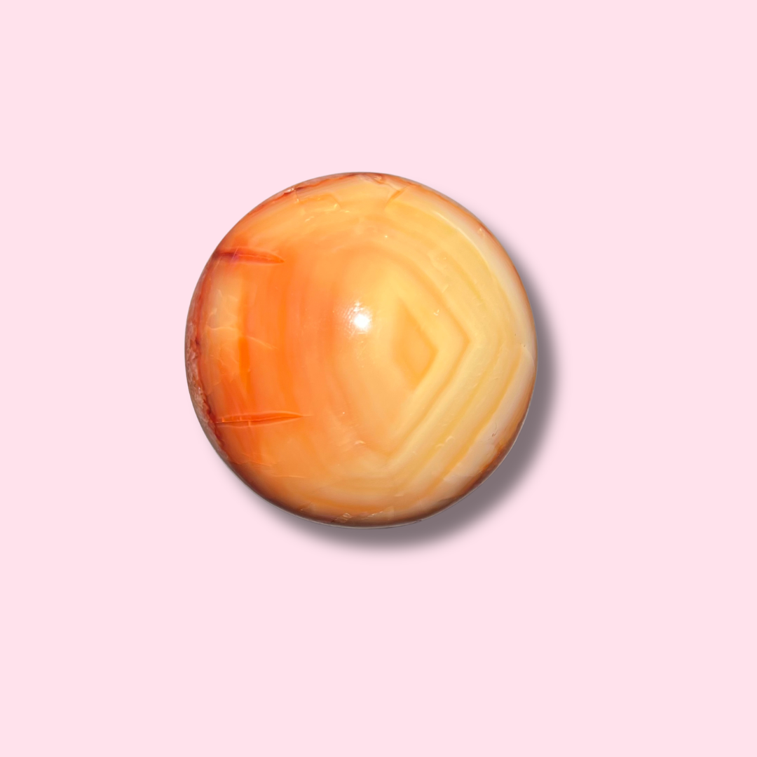 Cute Carnelian Sphere With Quartz - Made in Mother Nature