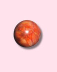 Gorgeous Carnelian Sphere With Druzy Cave - Made in Mother Nature