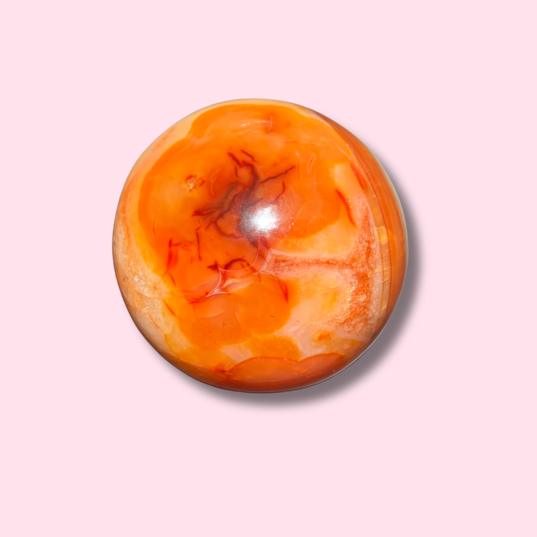Amazing Quartz-Filled Carnelian Sphere - Made in Mother Nature