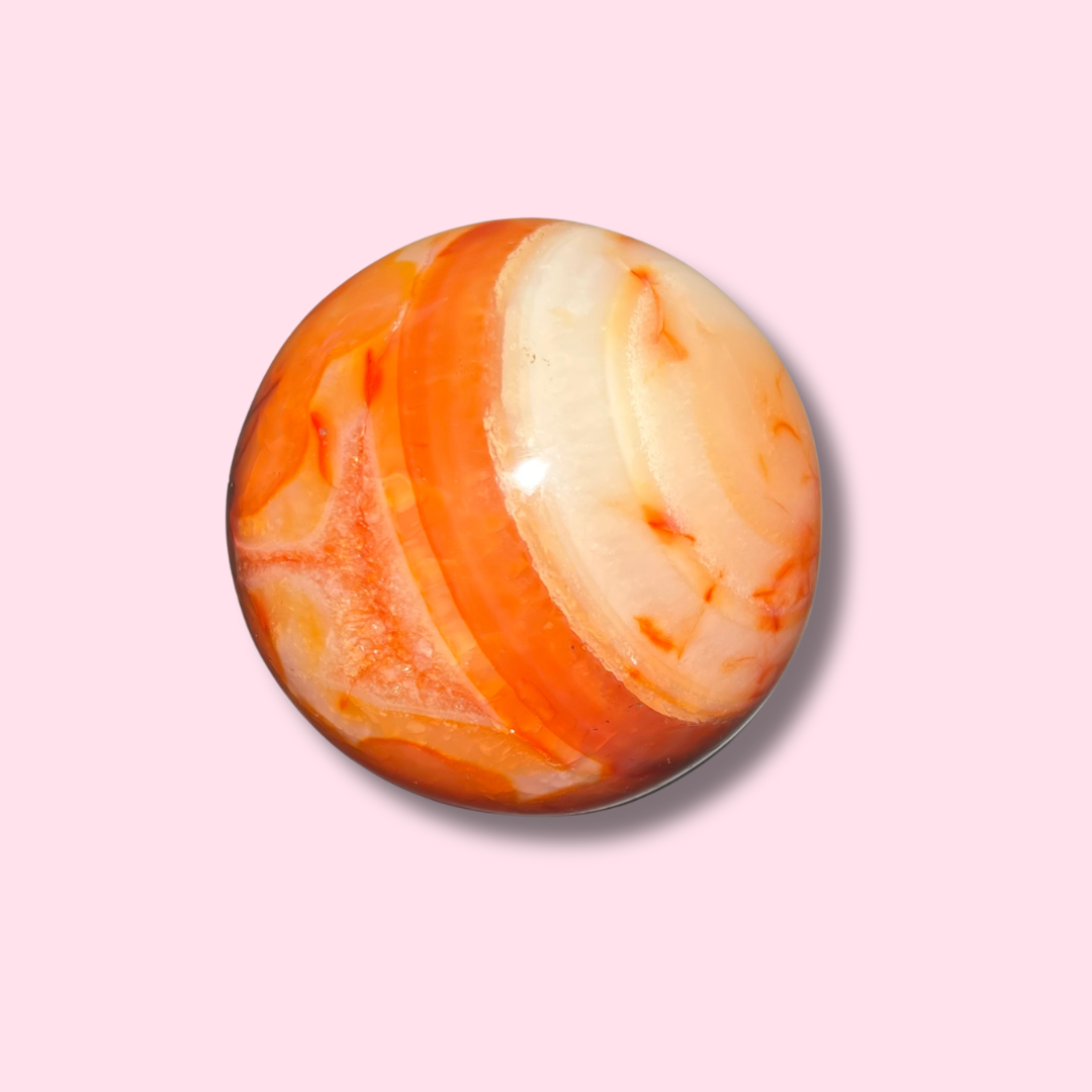 Amazing Quartz-Filled Carnelian Sphere - Made in Mother Nature