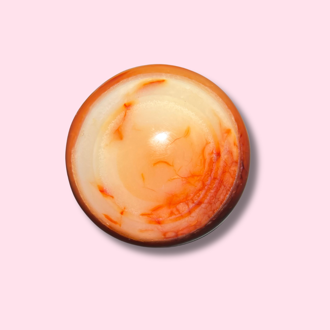 Amazing Quartz-Filled Carnelian Sphere - Made in Mother Nature