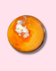 Caramel Carnelian x Orca Agate Sphere With Druzy Cave - Made in Mother Nature