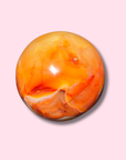 Stunning Carnelian Sphere With Nice Cave - Made in Mother Nature