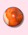 Pretty Carnelian Sphere With Baby Pink Patch - Made in Mother Nature
