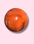Pretty Carnelian Sphere With Baby Pink Patch - Made in Mother Nature