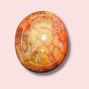 Stunning Yellow Carnelian Bowl With Orbicular Banding