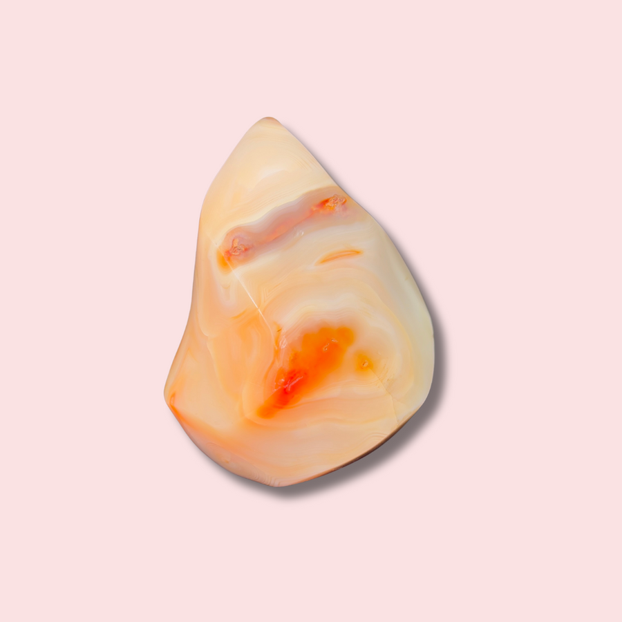 Pretty Pastel Banded Carnelian Flame