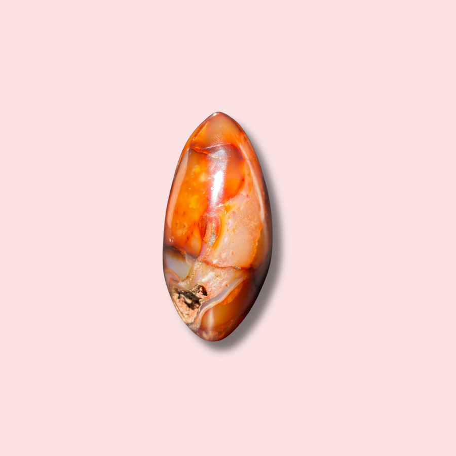 Carnelian Freeform With Unique Veiny Pattern