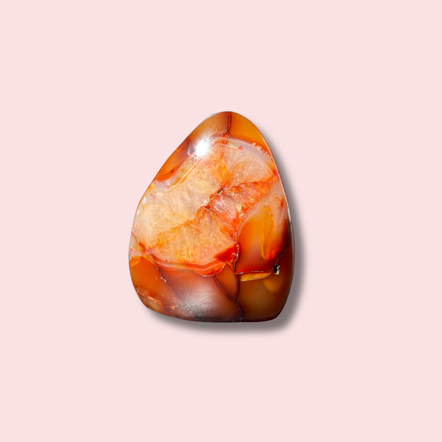 Carnelian Freeform With Unique Veiny Pattern