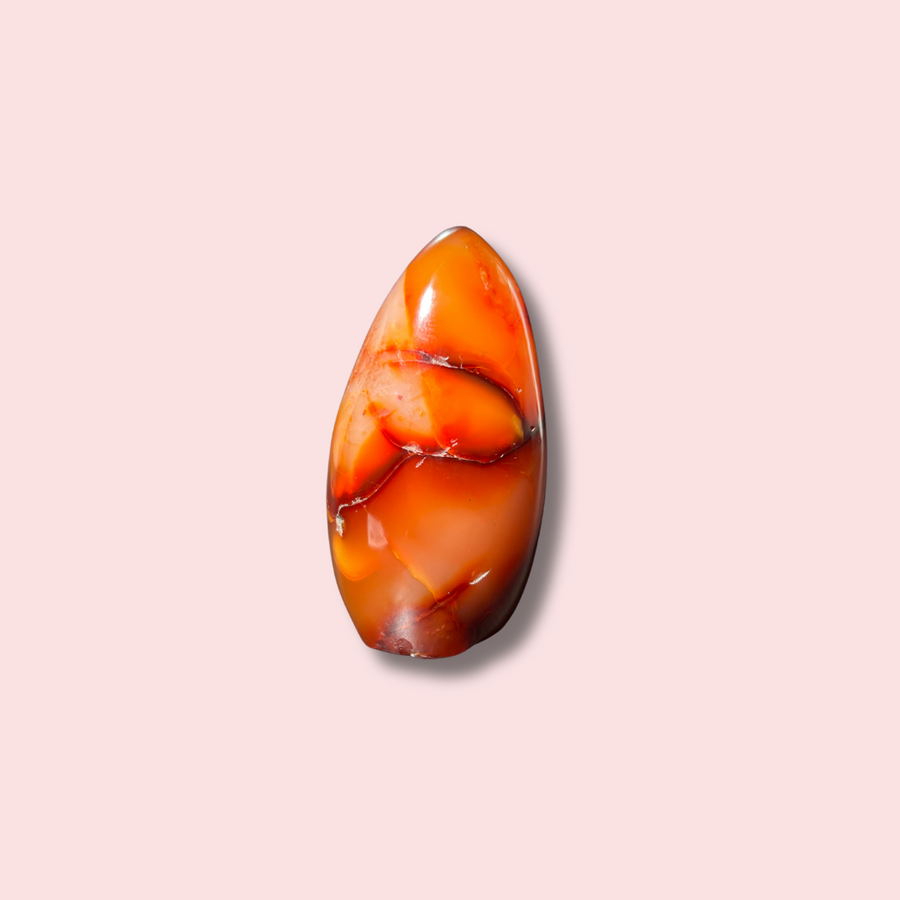 Carnelian Freeform With Unique Veiny Pattern