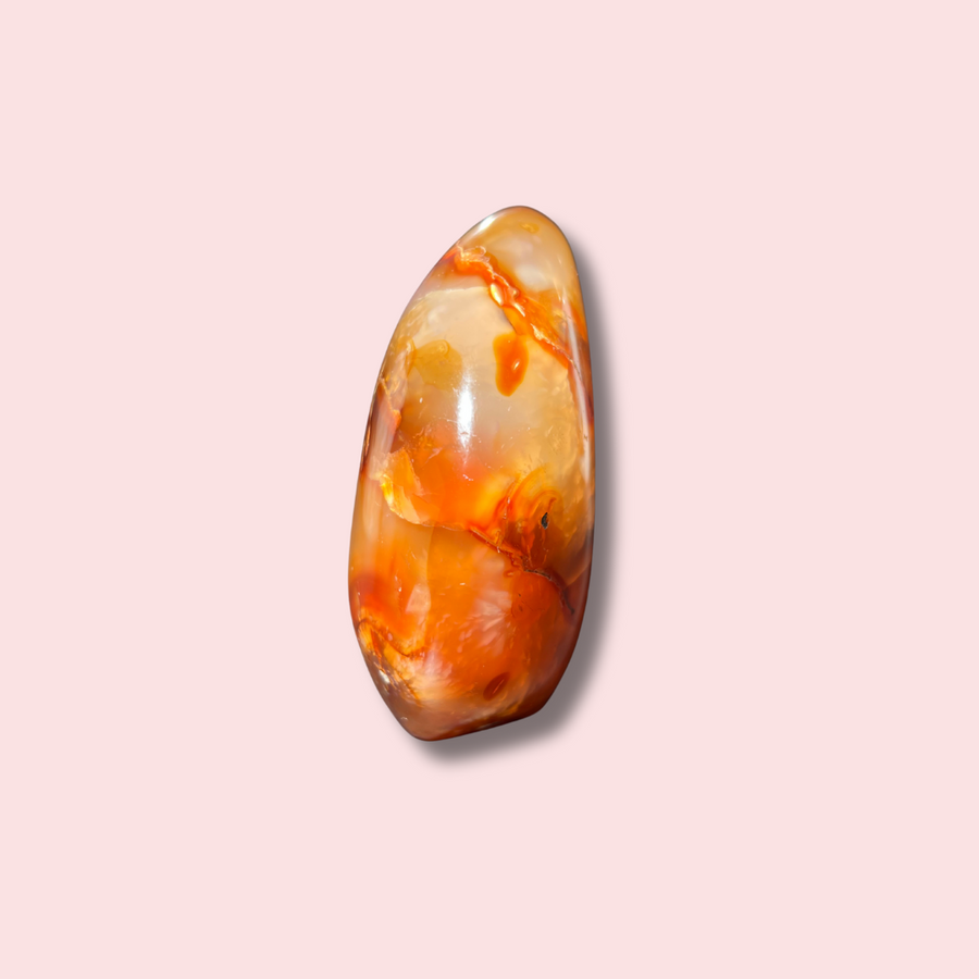 Funky Carnelian Freeform With Cool Inclusions