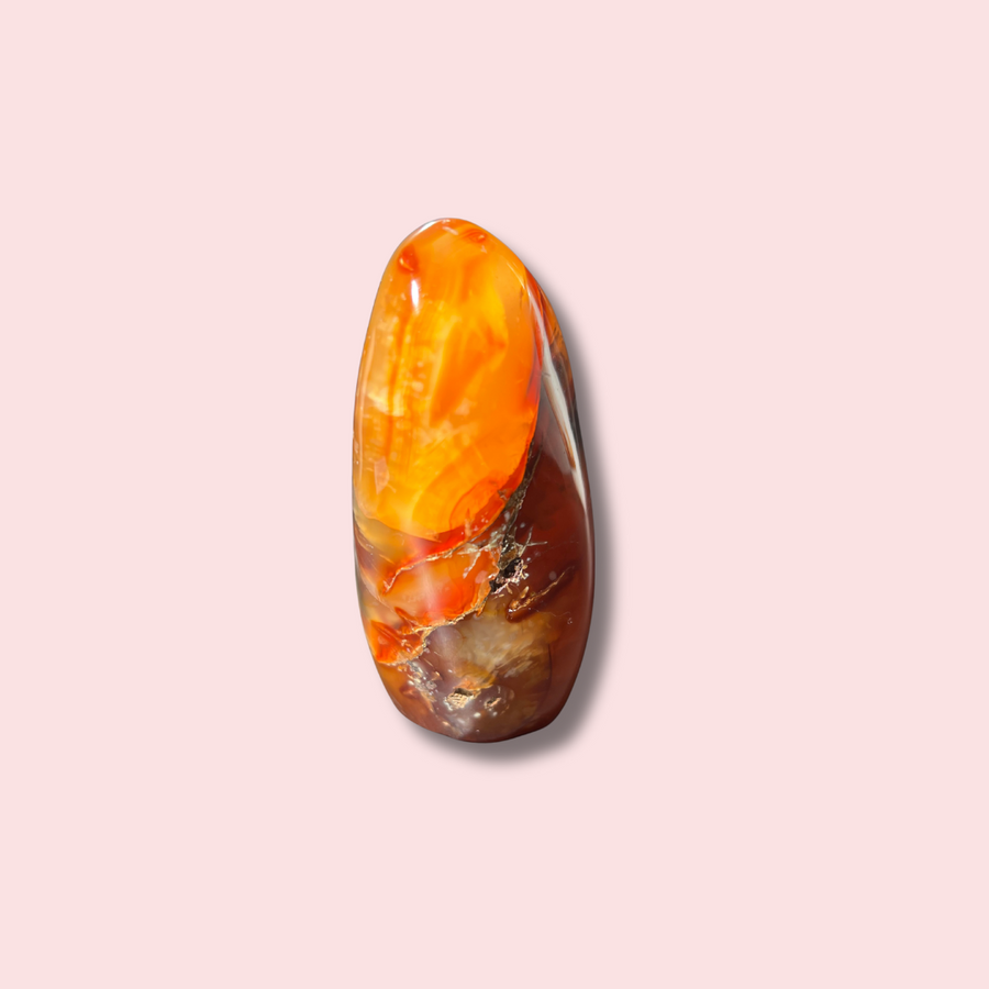Funky Carnelian Freeform With Cool Inclusions