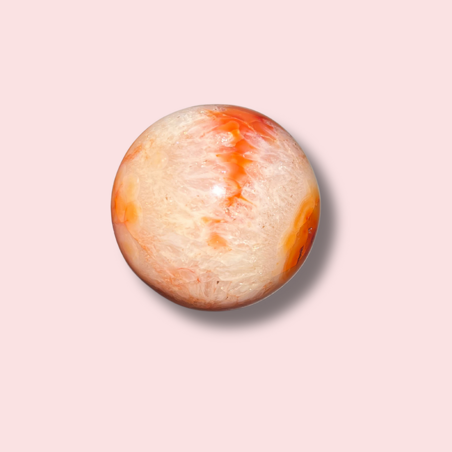 Pretty Carnelian Sphere With Pink Hue