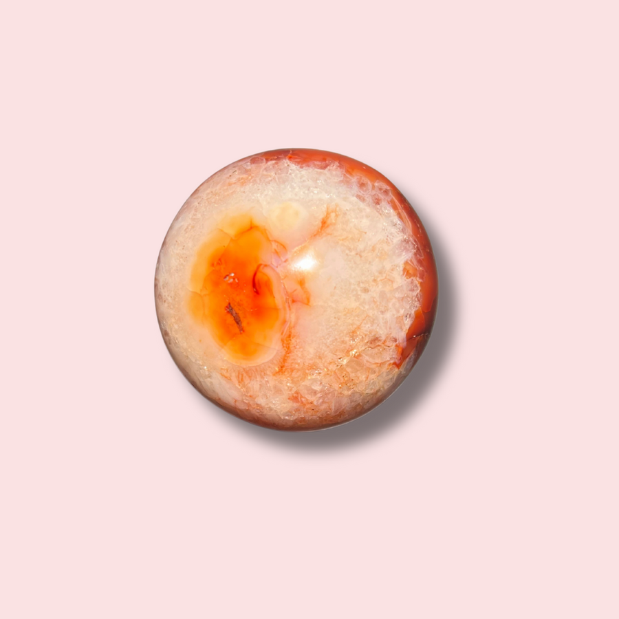 Pretty Carnelian Sphere With Pink Hue