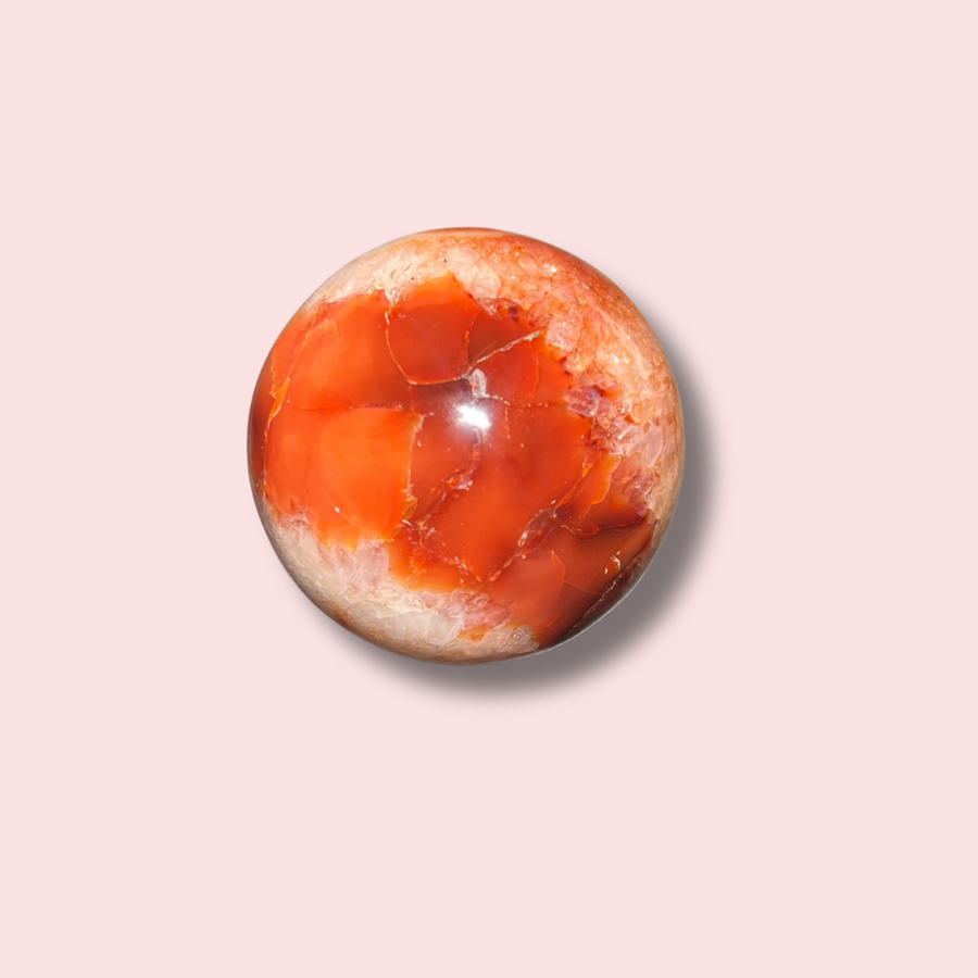 Pretty Carnelian Sphere With Pink Hue