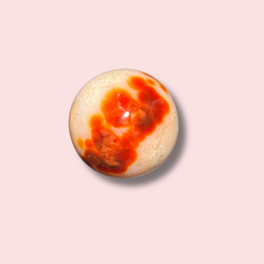 Cute Quartz-Filled Carnelian Sphere