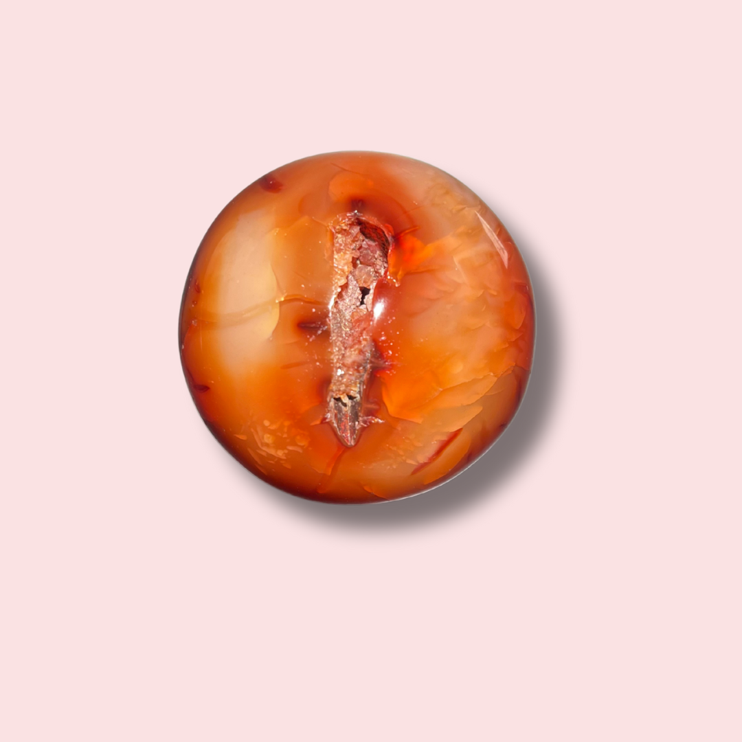 Carnelian Sphere With Cool Druzy Cave