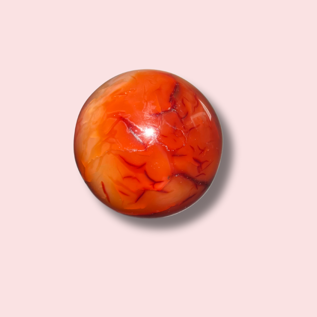 Carnelian Sphere With Cool Druzy Cave