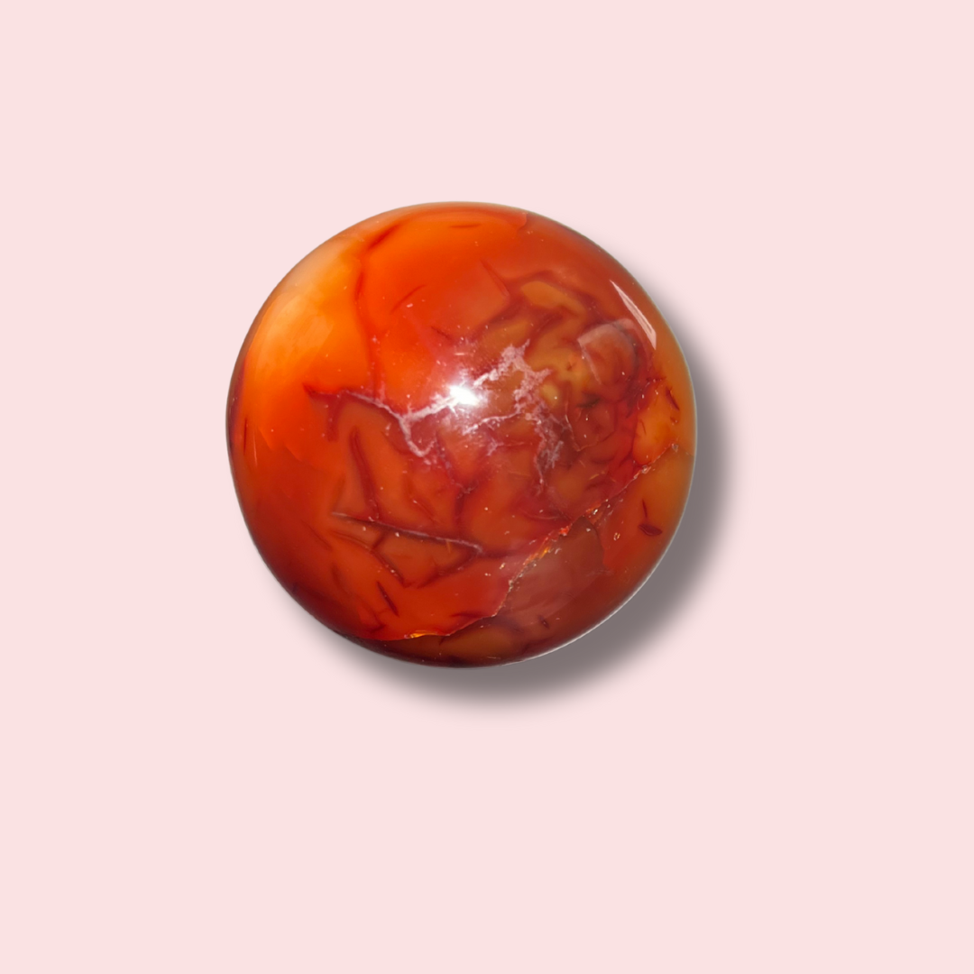 Carnelian Sphere With Cool Druzy Cave