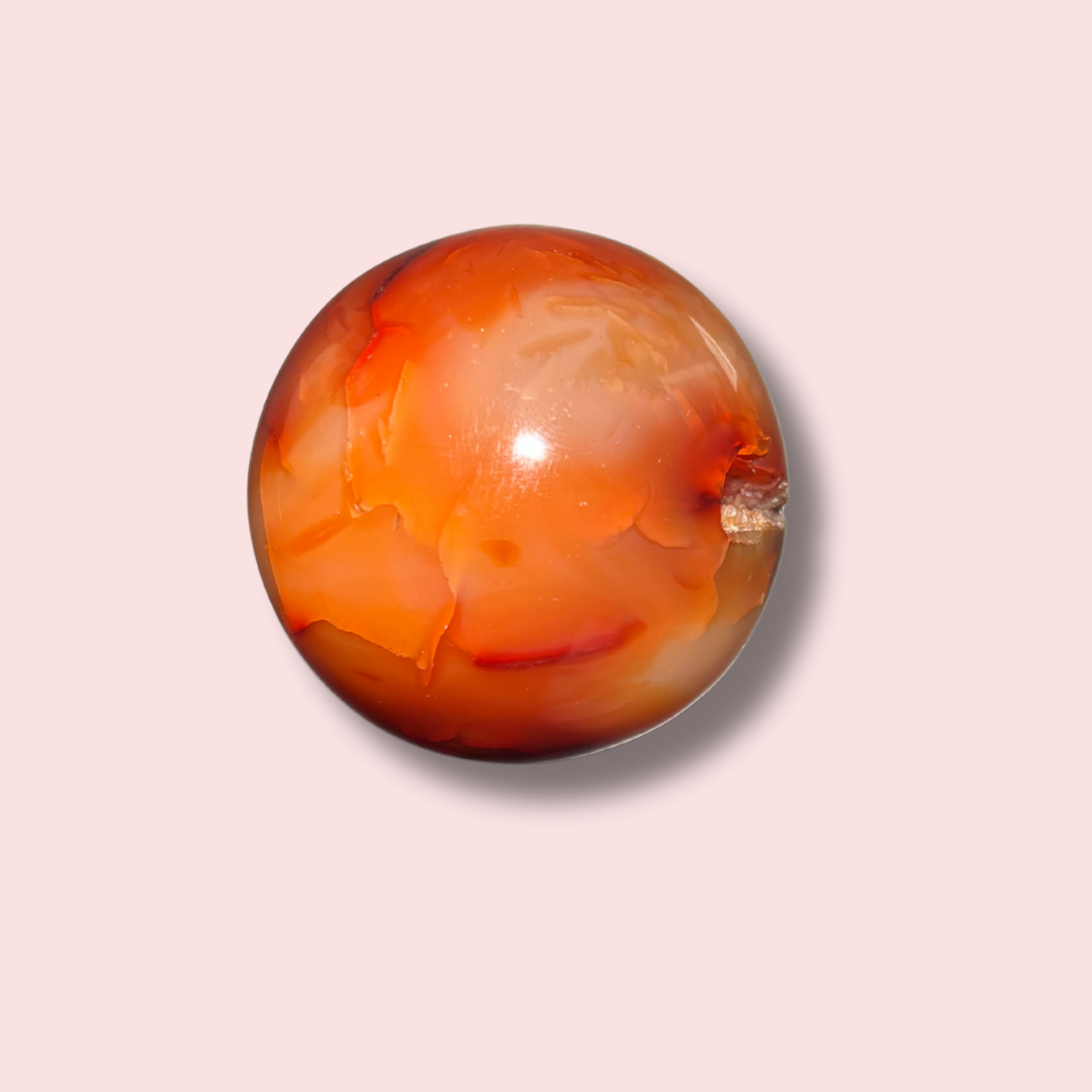 Carnelian Sphere With Cool Druzy Cave