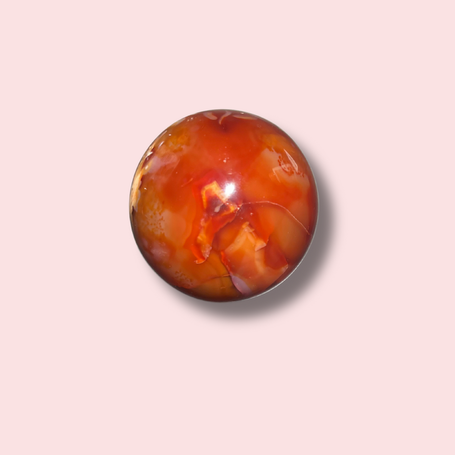 Beautiful Carnelian Sphere With Unique Inclusions