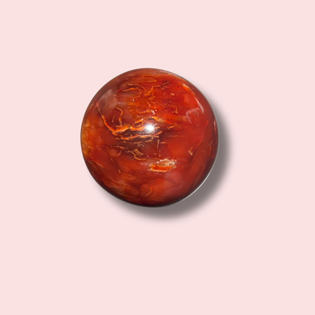 Funky Carnelian Sphere With Orby Pattern