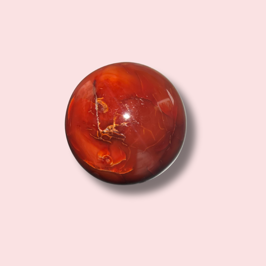 Funky Carnelian Sphere With Orby Pattern