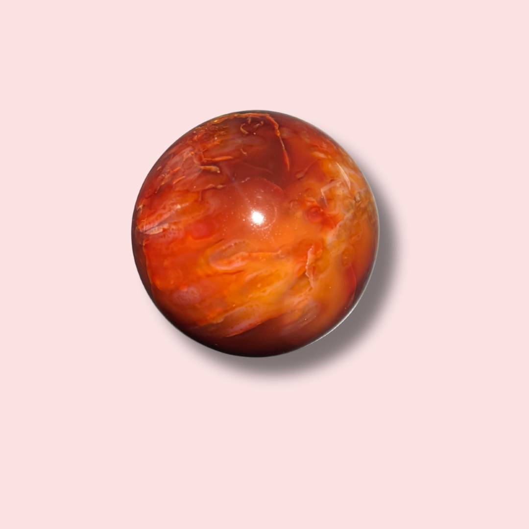 Funky Carnelian Sphere With Orby Pattern