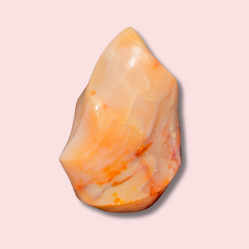 Peachy Quartz-Filled Carnelian Flame